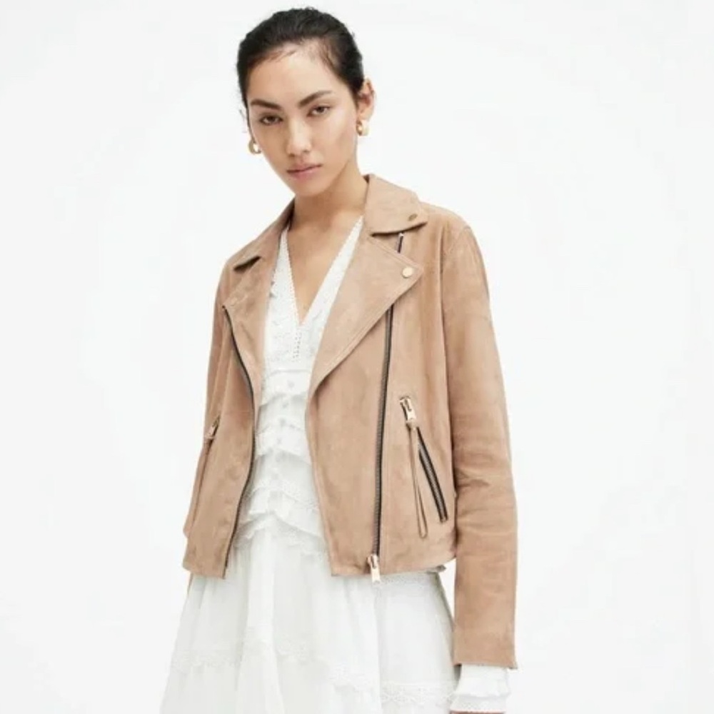 All Saints Tan Suede Jacket (4)